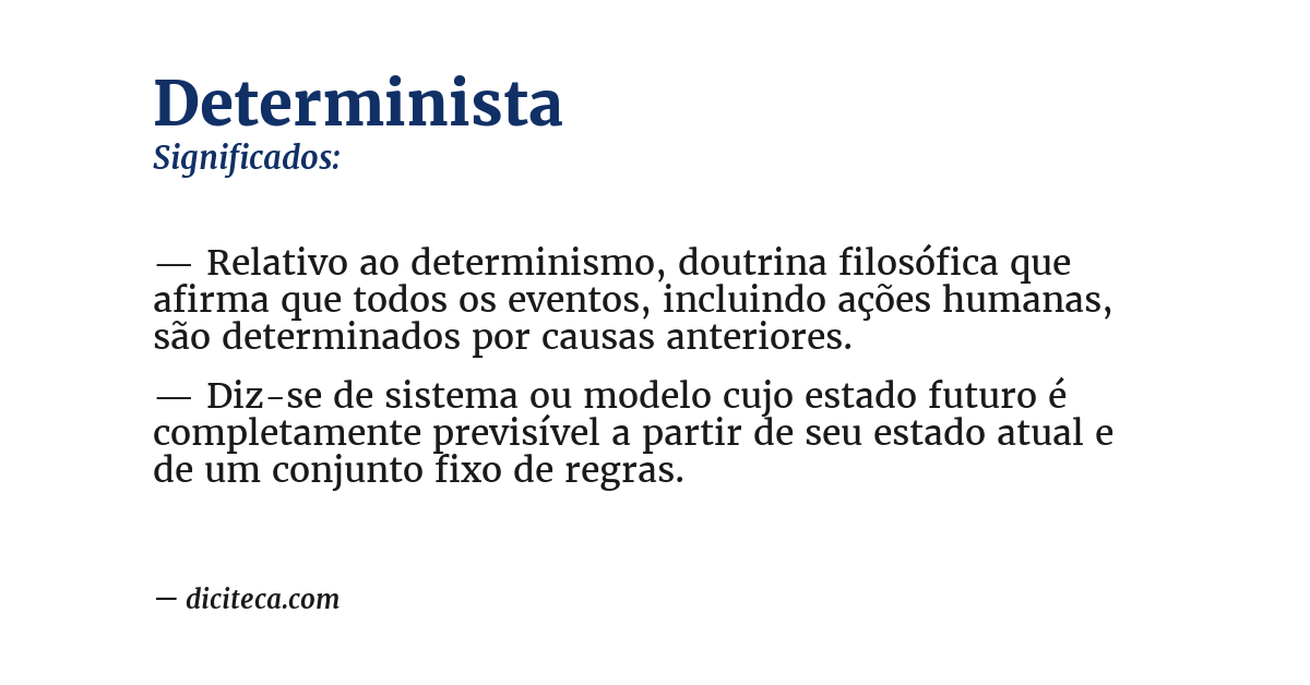 Significado de determinista