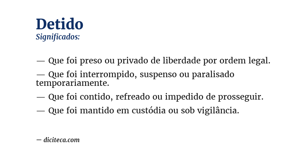 Significado de detido