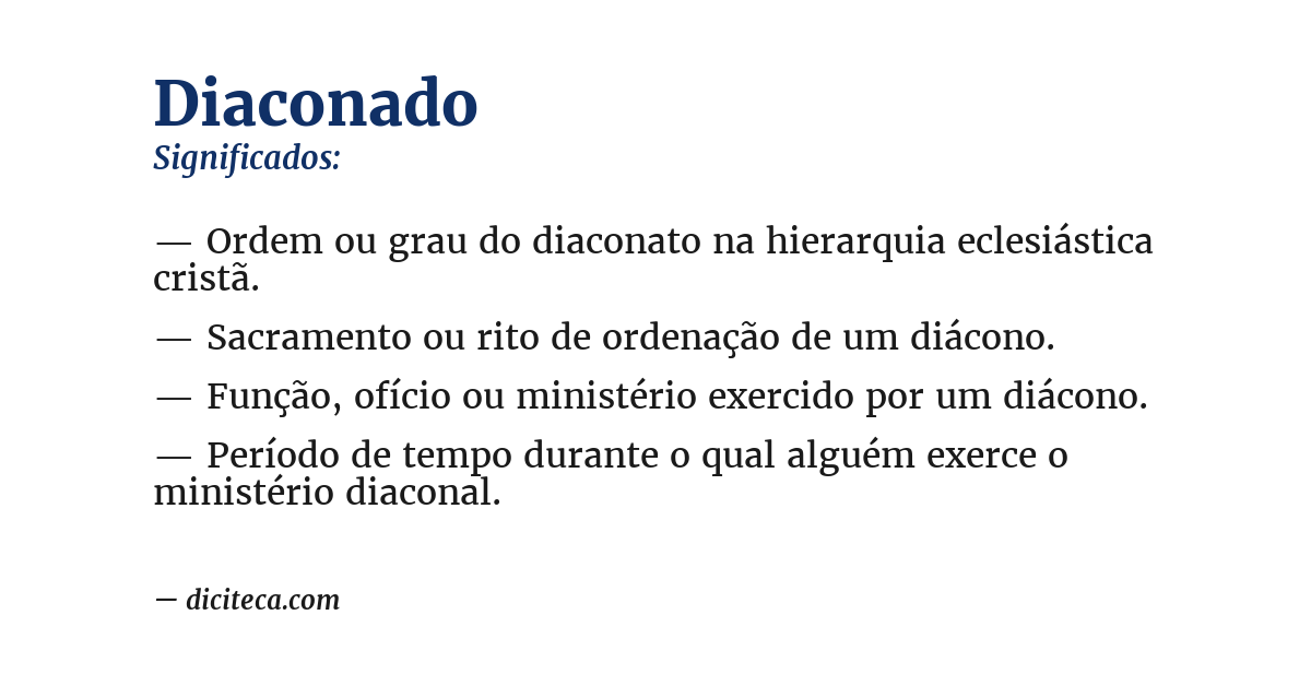Significado de diaconado