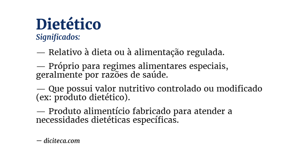 Significado de dietético