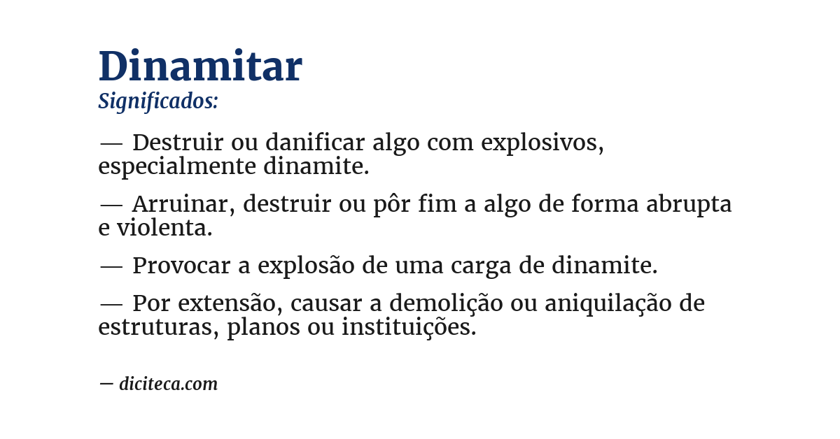Significado de dinamitar