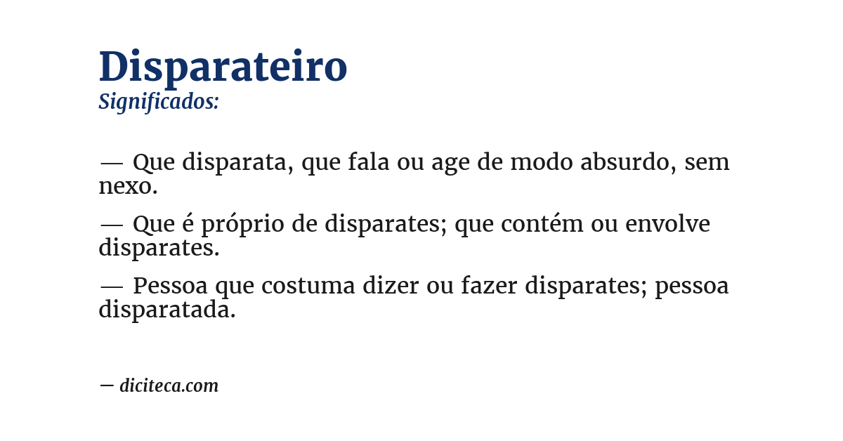 Significado de disparateiro