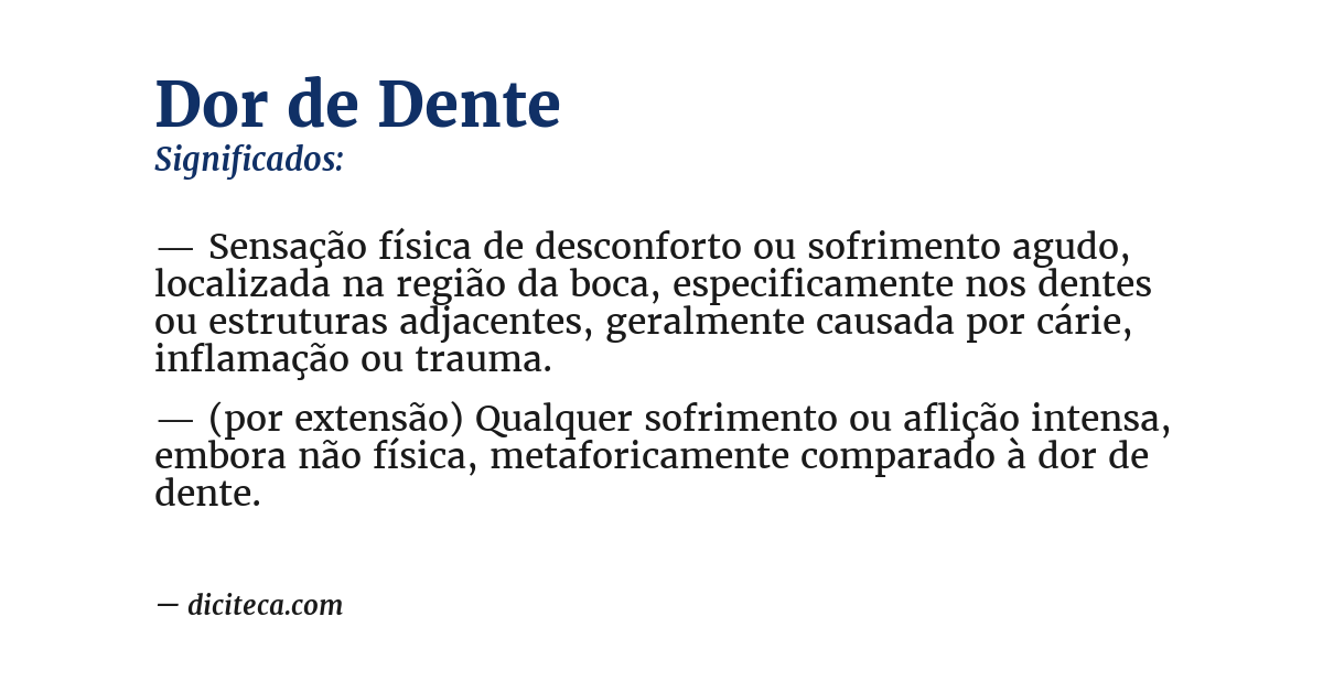 Significado de dor de dente