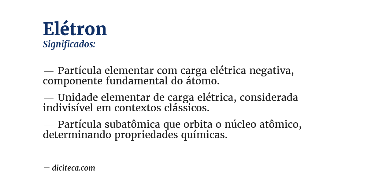 Significado de elétron
