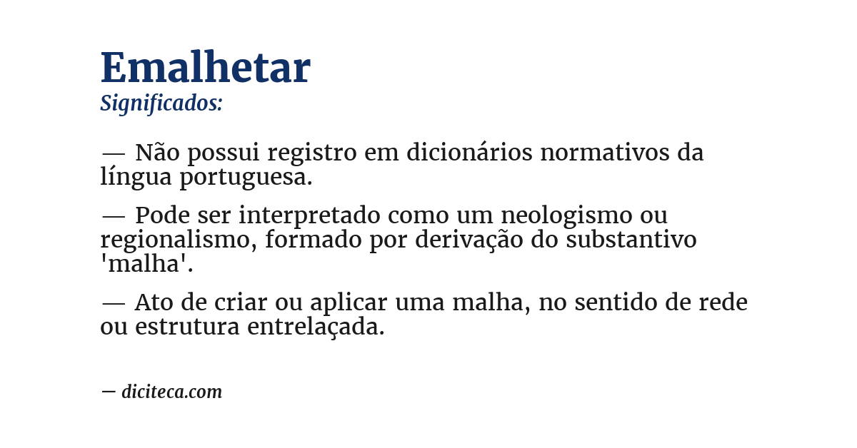 Significado de emalhetar