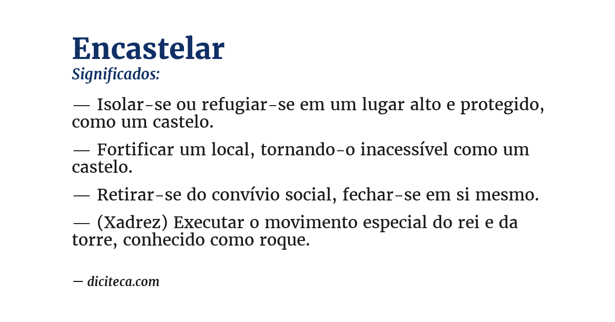 Significado de encastelar