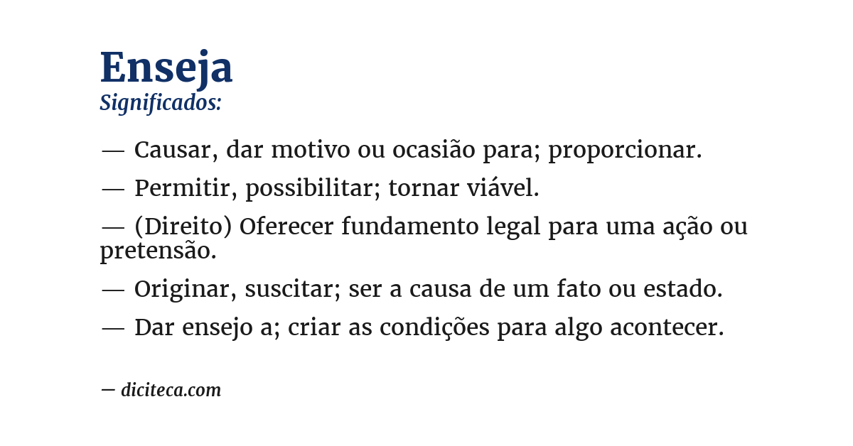 Significado de enseja