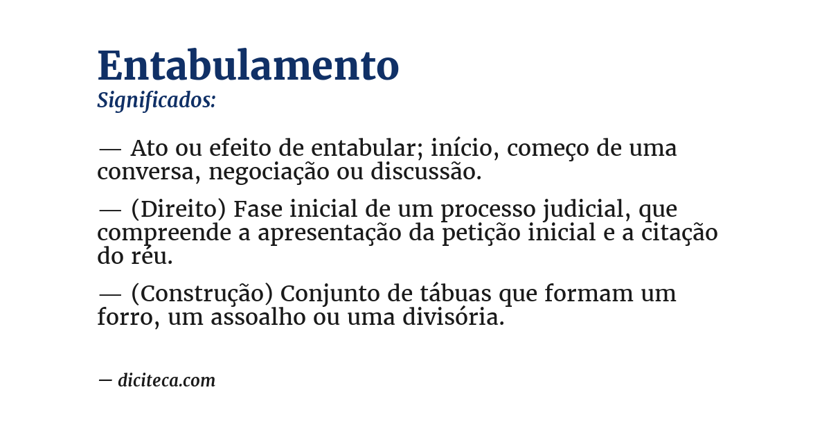 Significado de entabulamento
