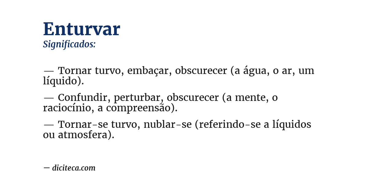 Significado de enturvar