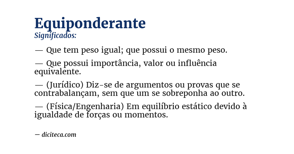 Significado de equiponderante