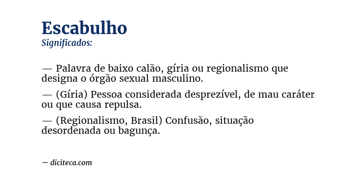 Significado de escabulho