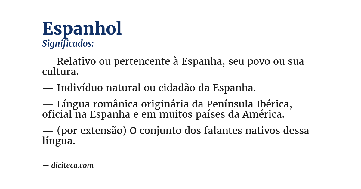 Significado de espanhol
