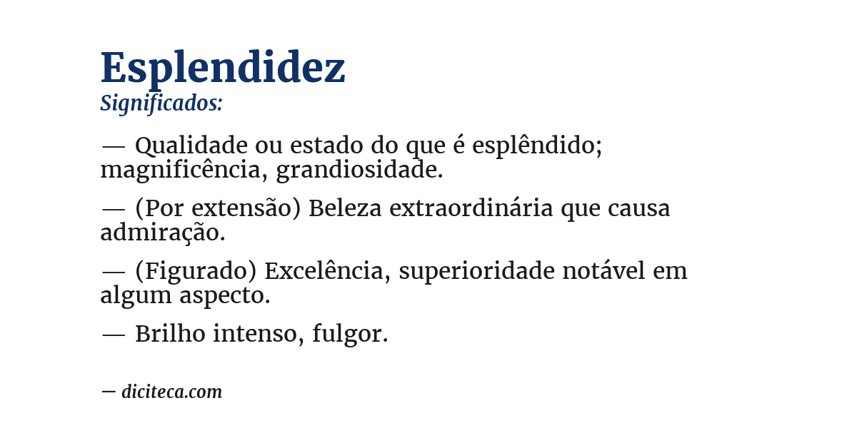 Significado de esplendidez