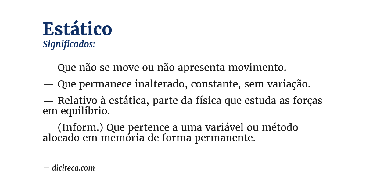 Significado de estático