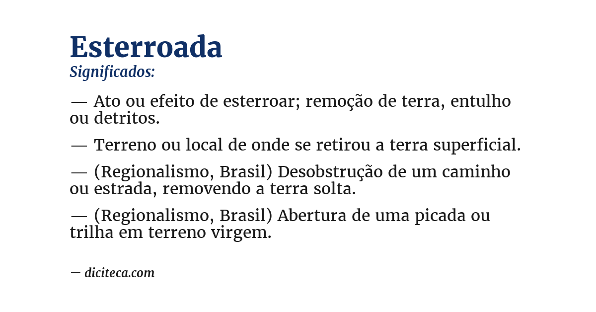 Significado de esterroada
