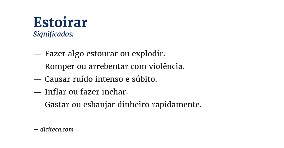 Significado de estoirar