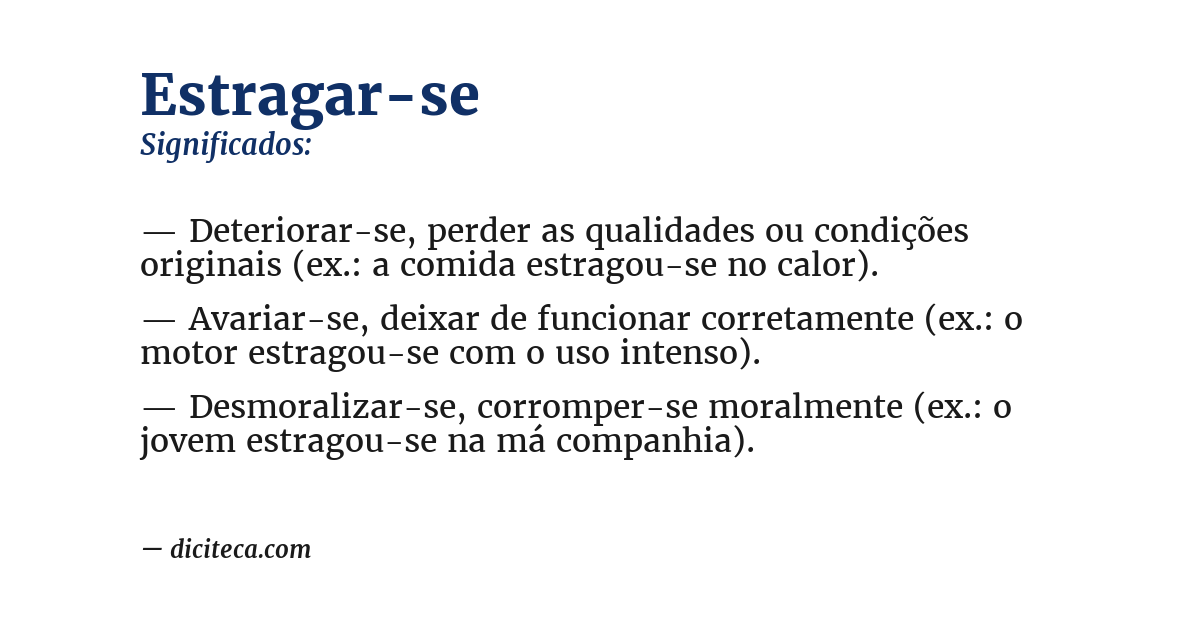 Significado de estragar-se