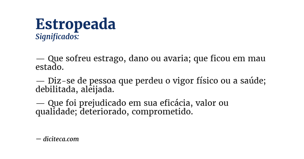 Significado de estropeada