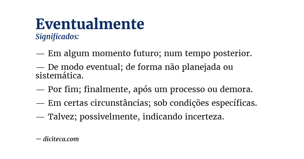 Significado de eventualmente
