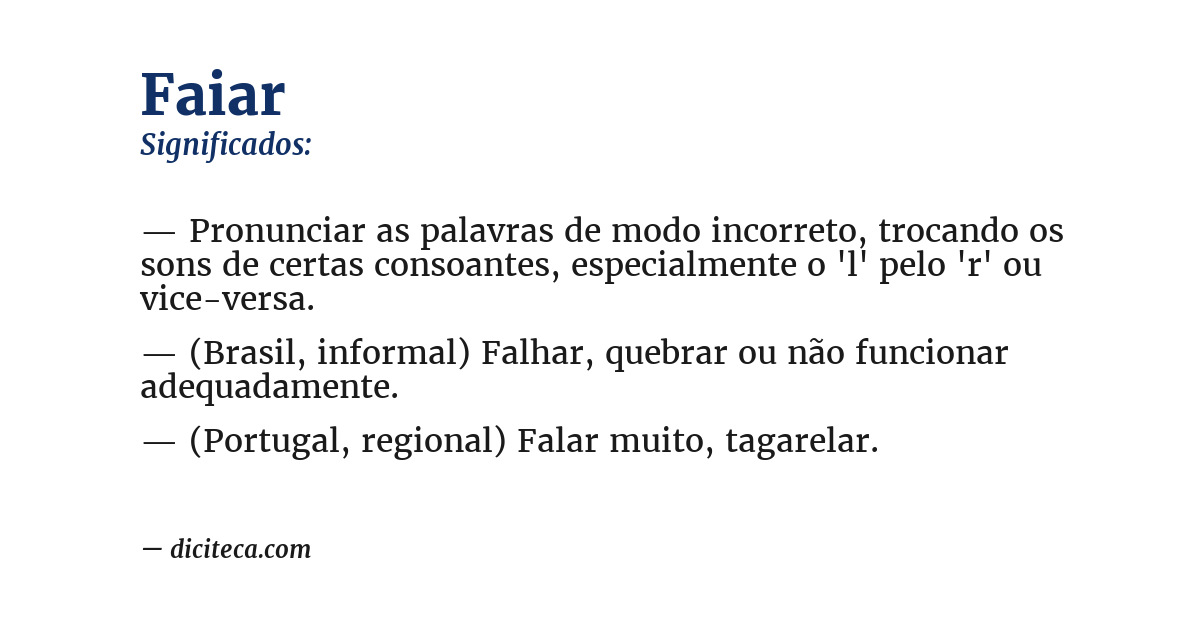 Significado de faiar
