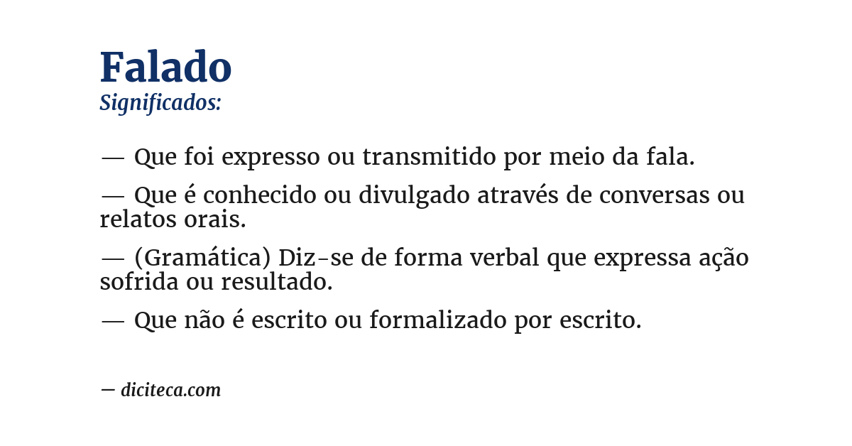 Significado de falado