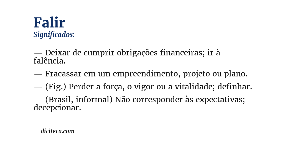 Significado de falir