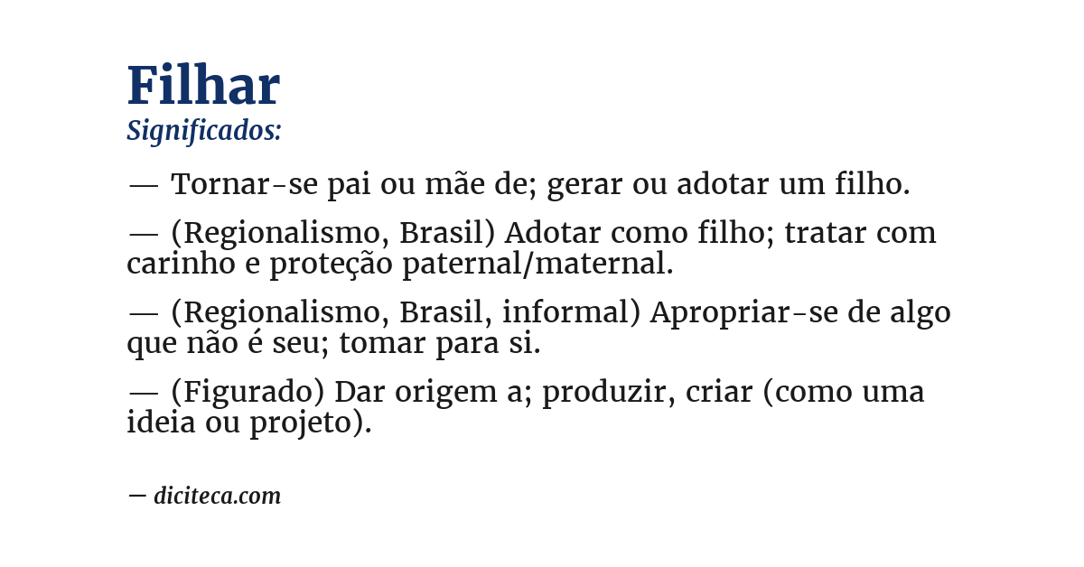 Significado de filhar