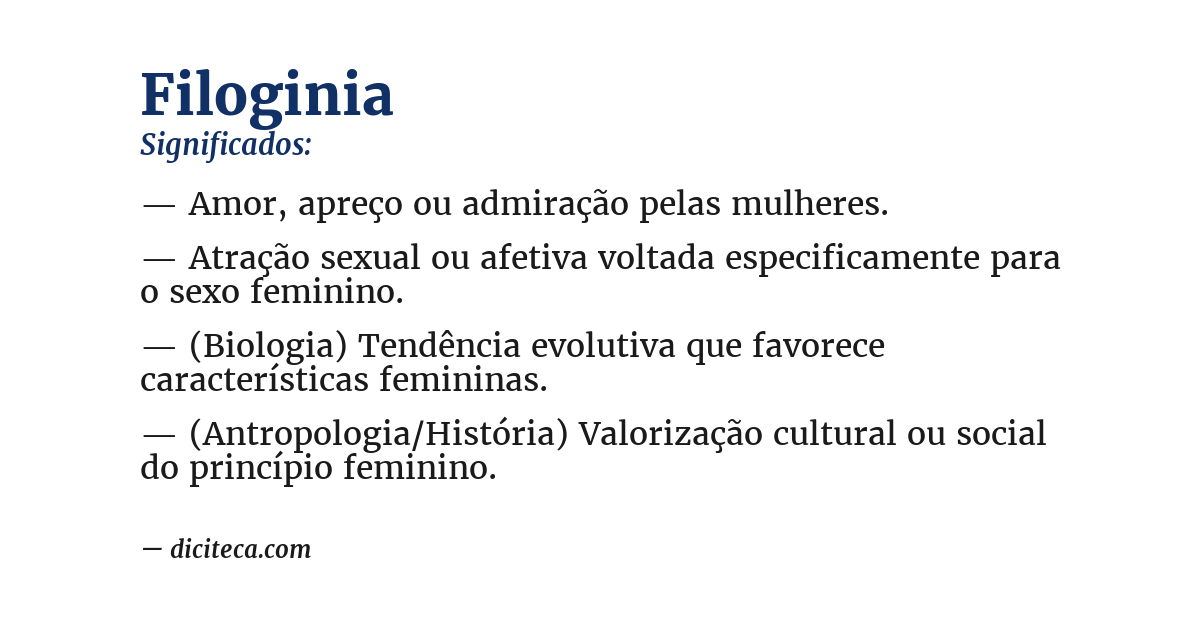 Significado de filoginia