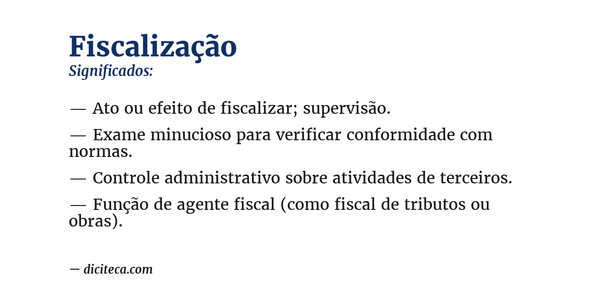 Significado de fiscalização