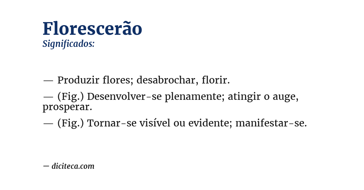 Significado de florescerão