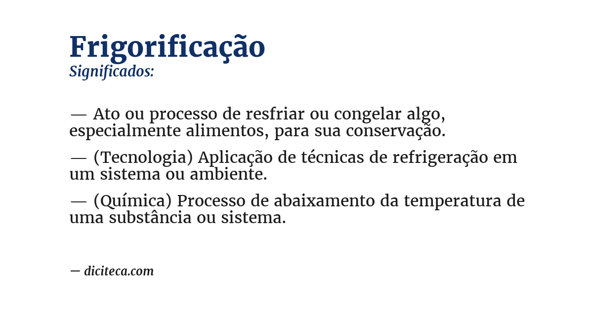 Significado de frigorificação