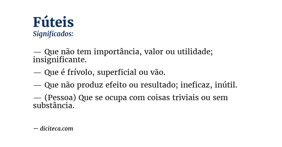 Significado de fúteis
