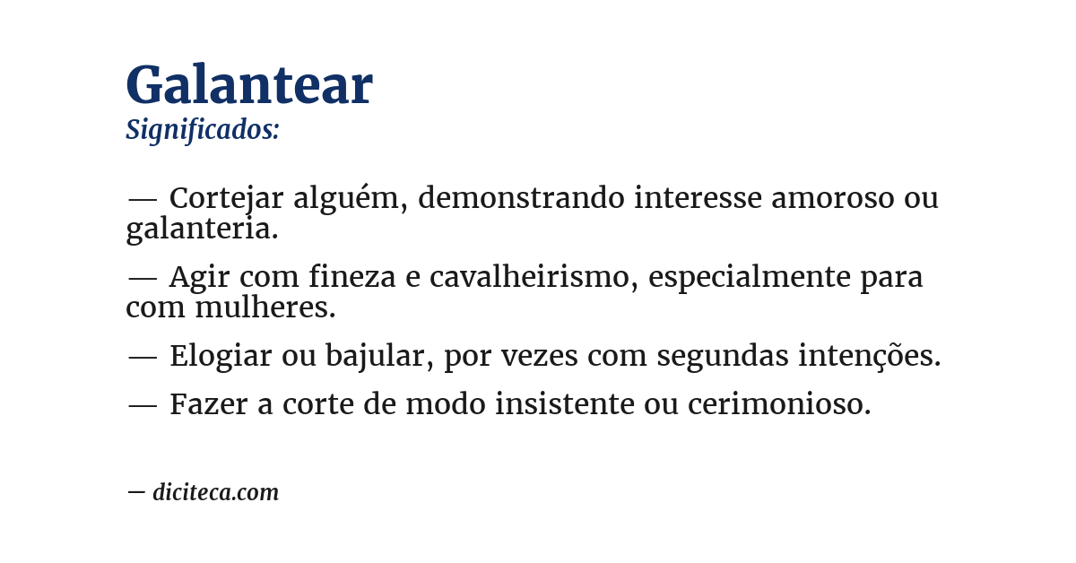 Significado de galantear