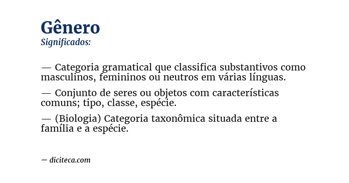 Significado de gênero