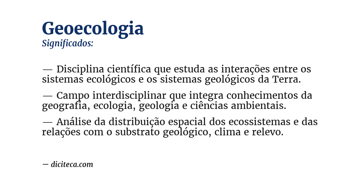 Significado de geoecologia