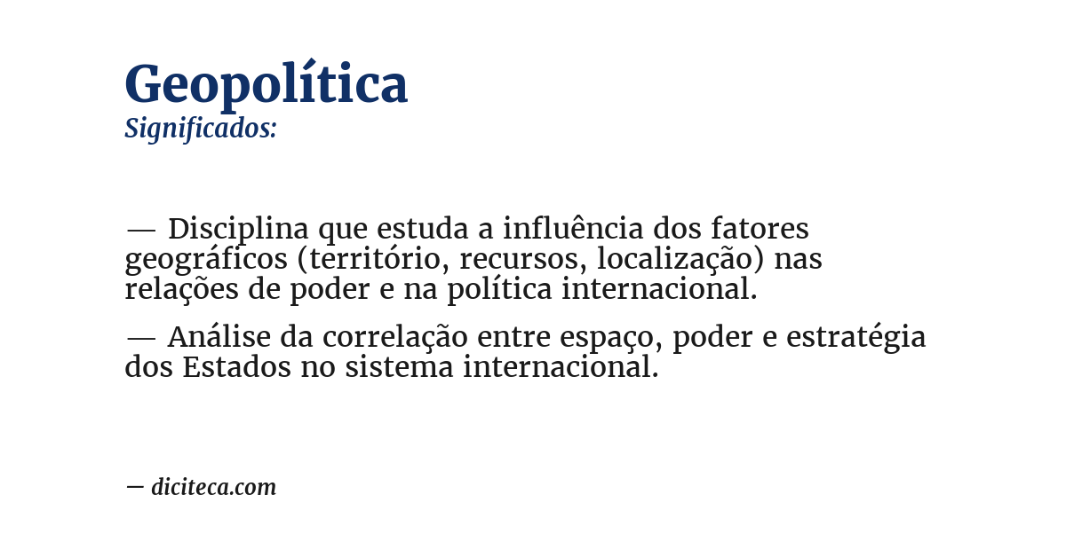 Significado de geopolítica