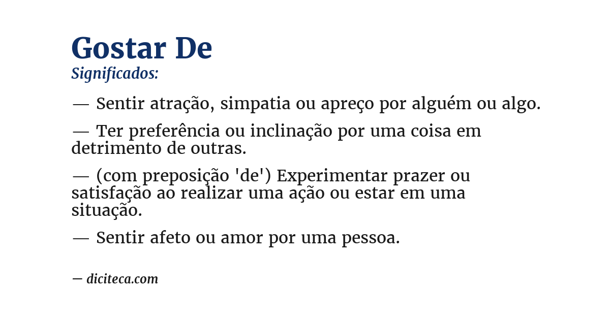 Significado de gostar de