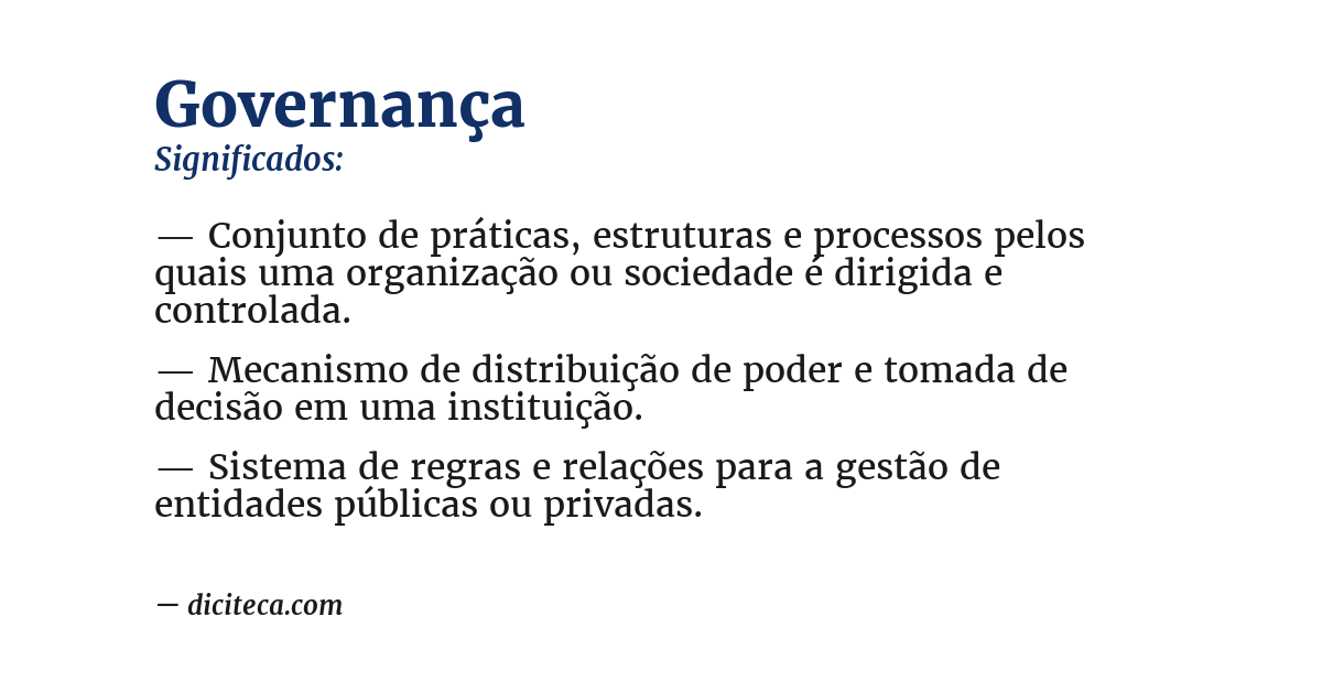 Significado de governança