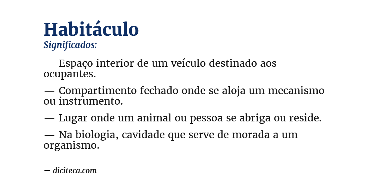 Significado de habitáculo