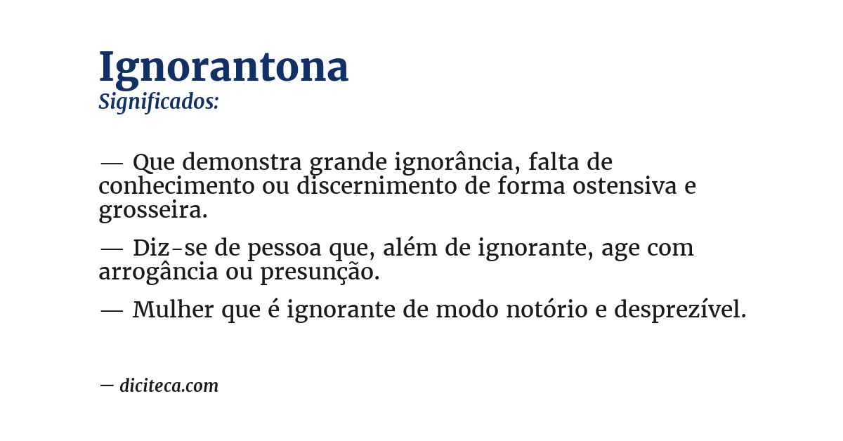 Significado de ignorantona