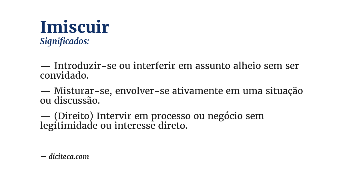 Significado de imiscuir