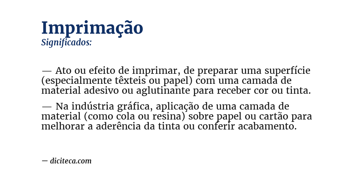 Significado de imprimação