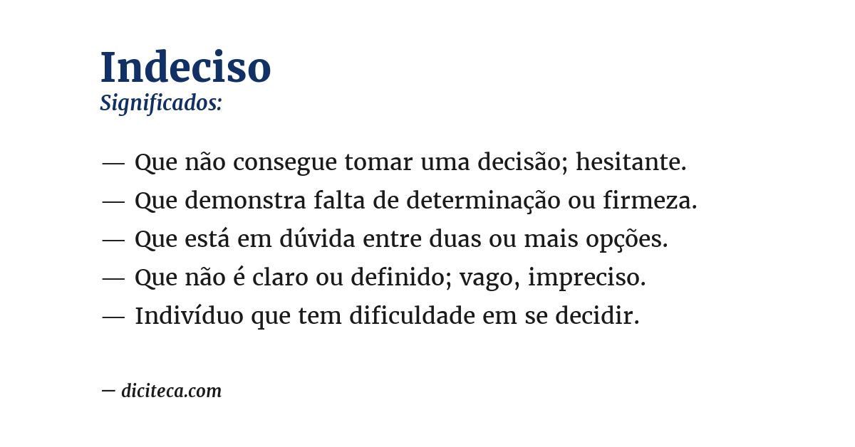 Significado de indeciso