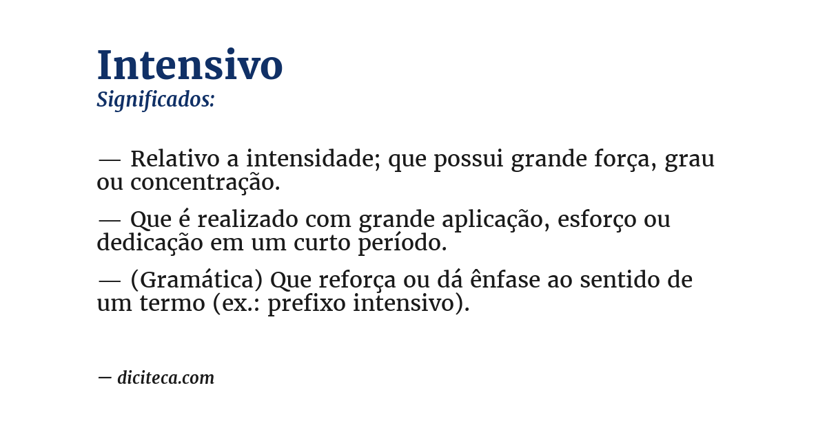 Significado de intensivo