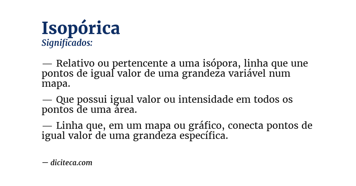 Significado de isopórica