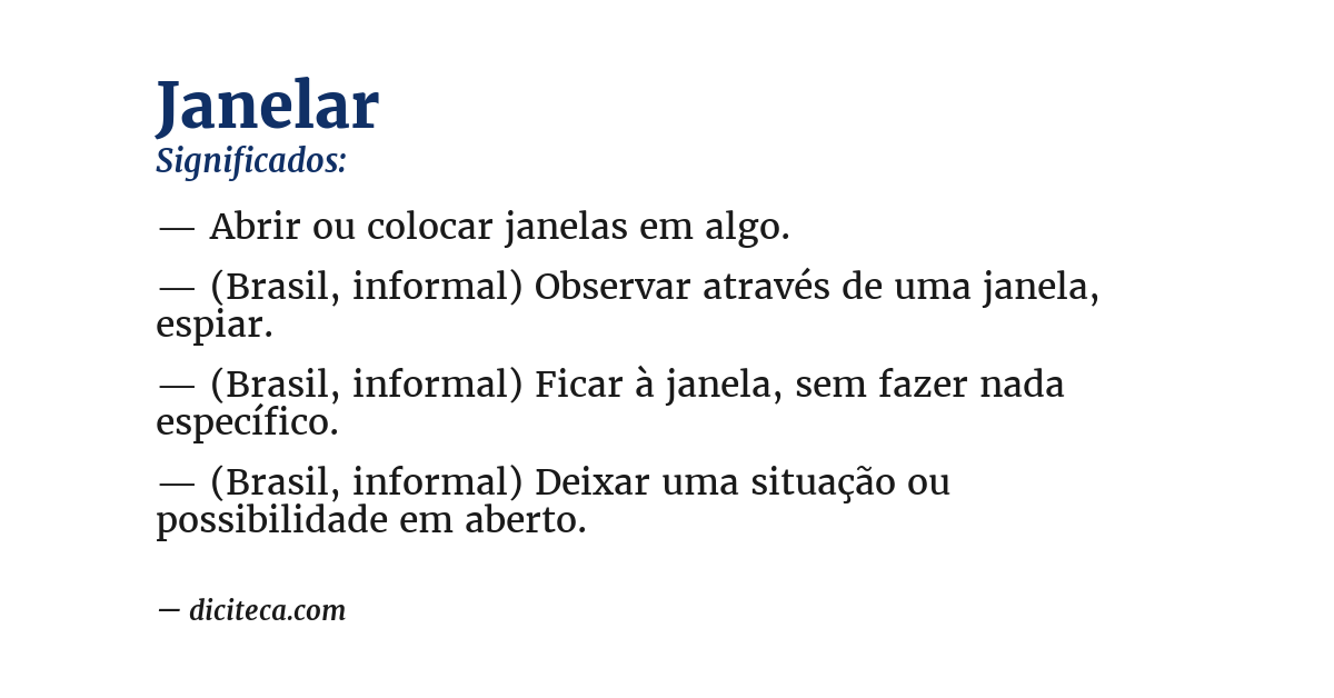 Significado de janelar