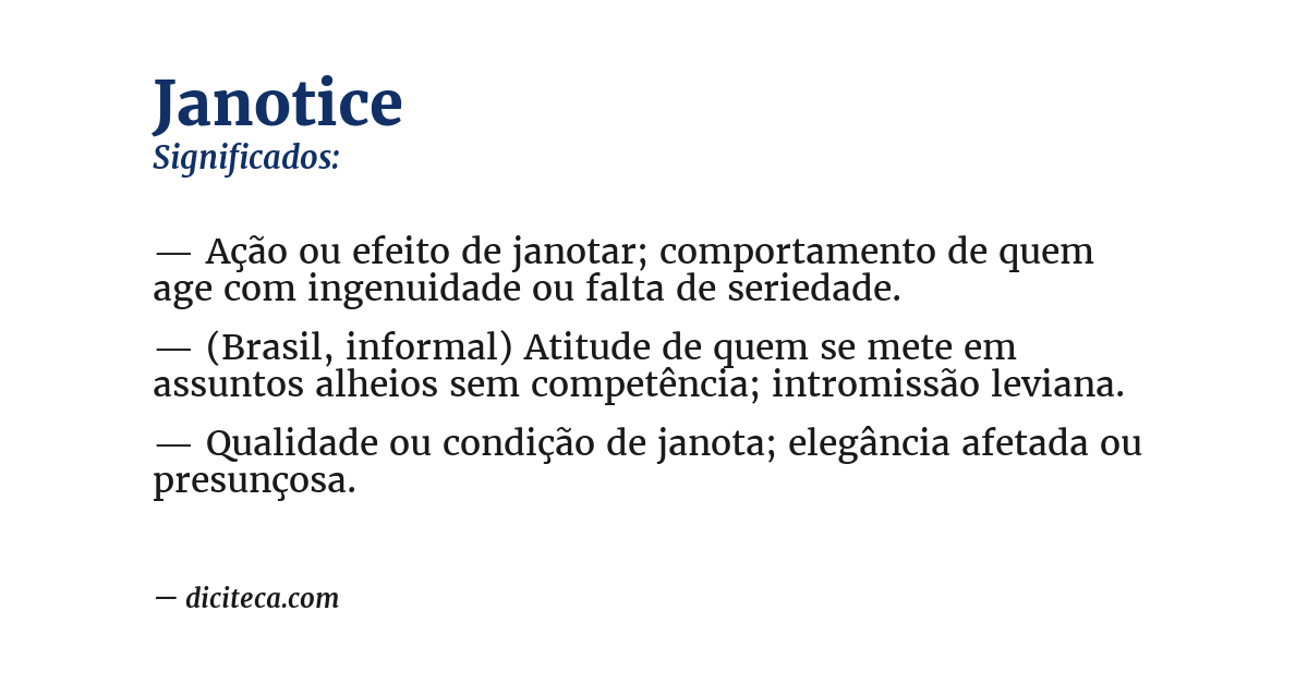 Significado de janotice