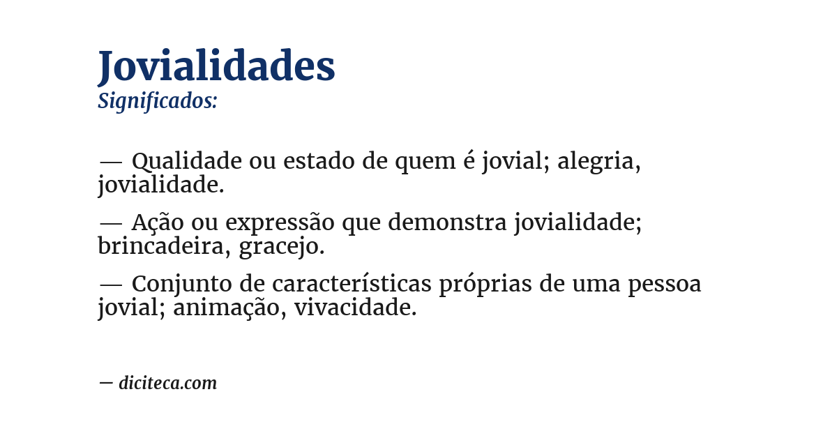 Significado de jovialidades