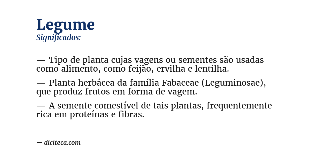 Significado de legume