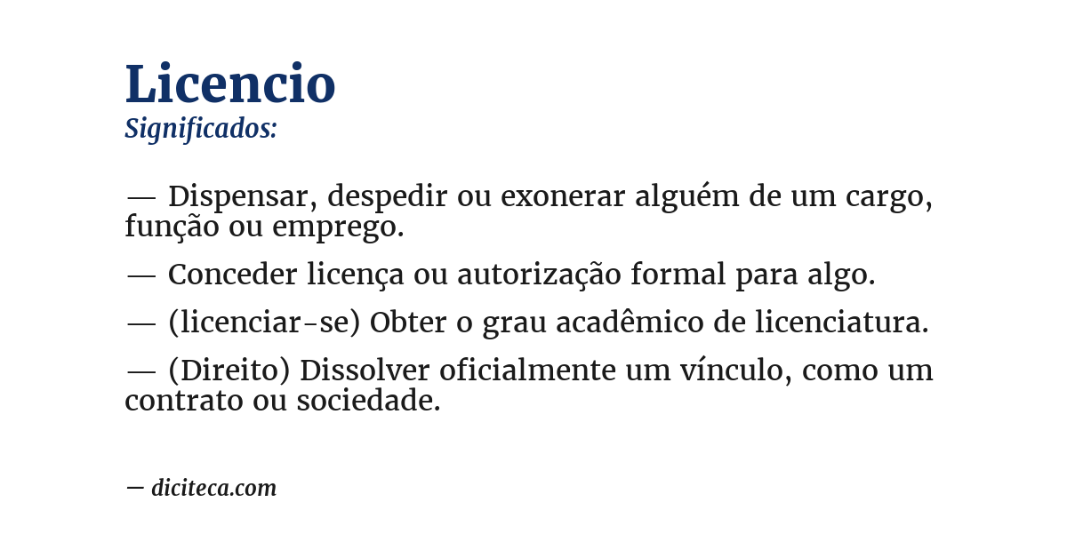 Significado de licencio